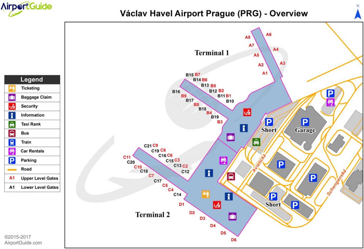 mapa lotniska Václava havla 