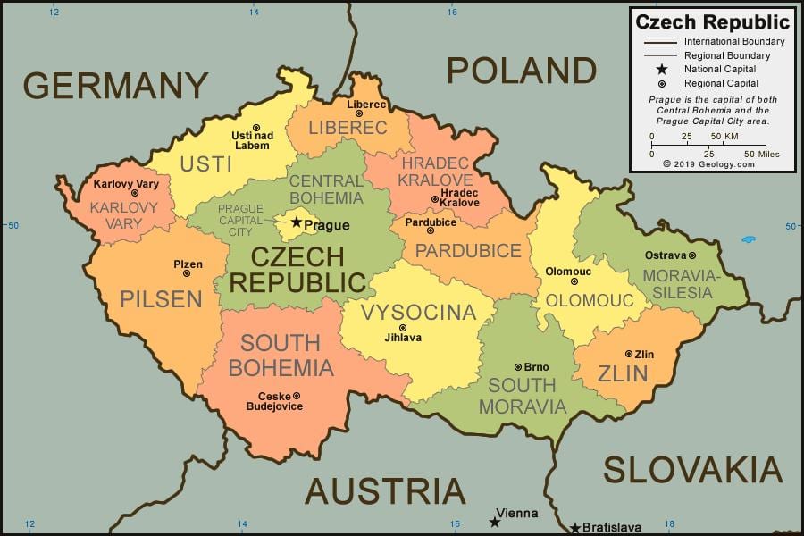 Praga mapa kraju