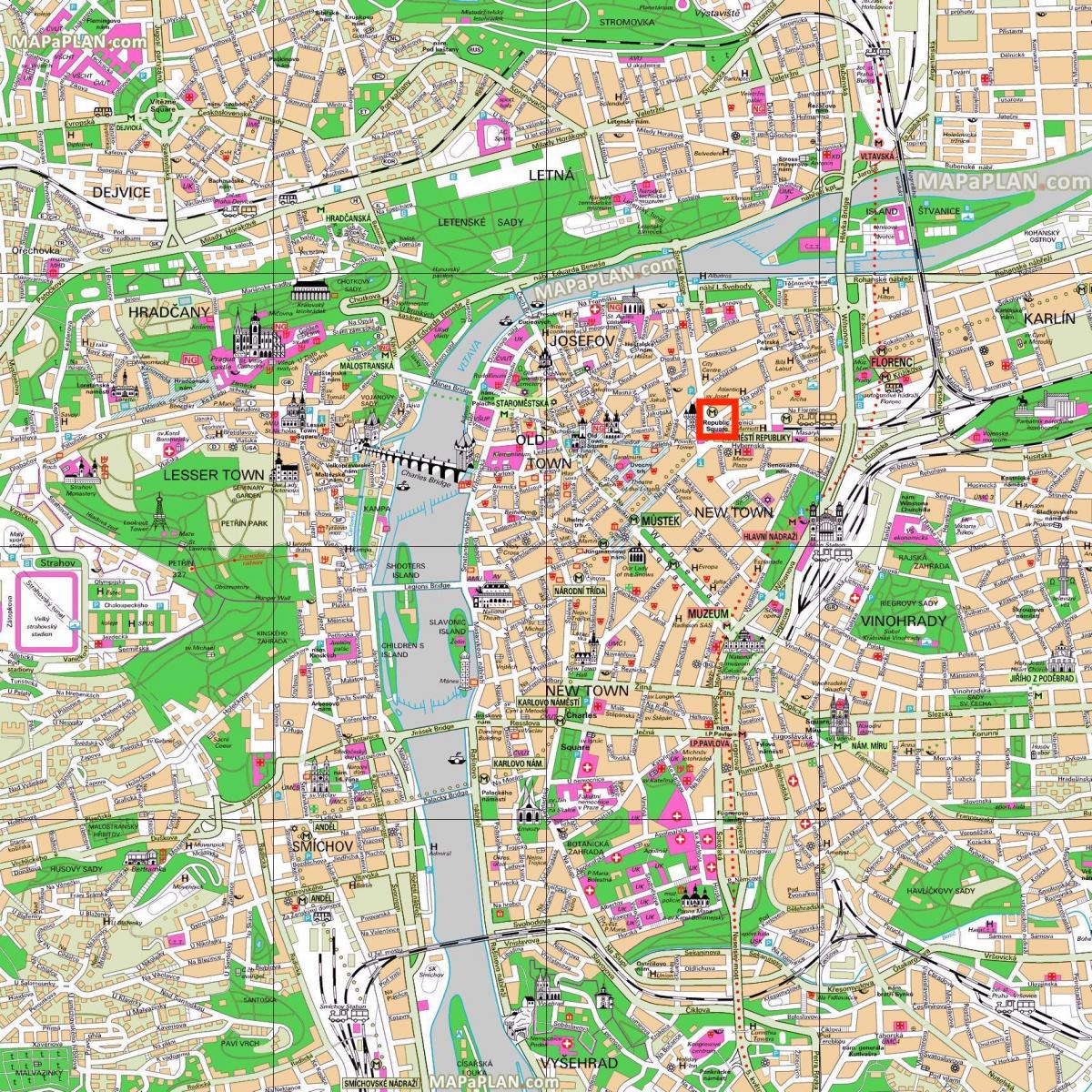 mapa plac Republiki Praga