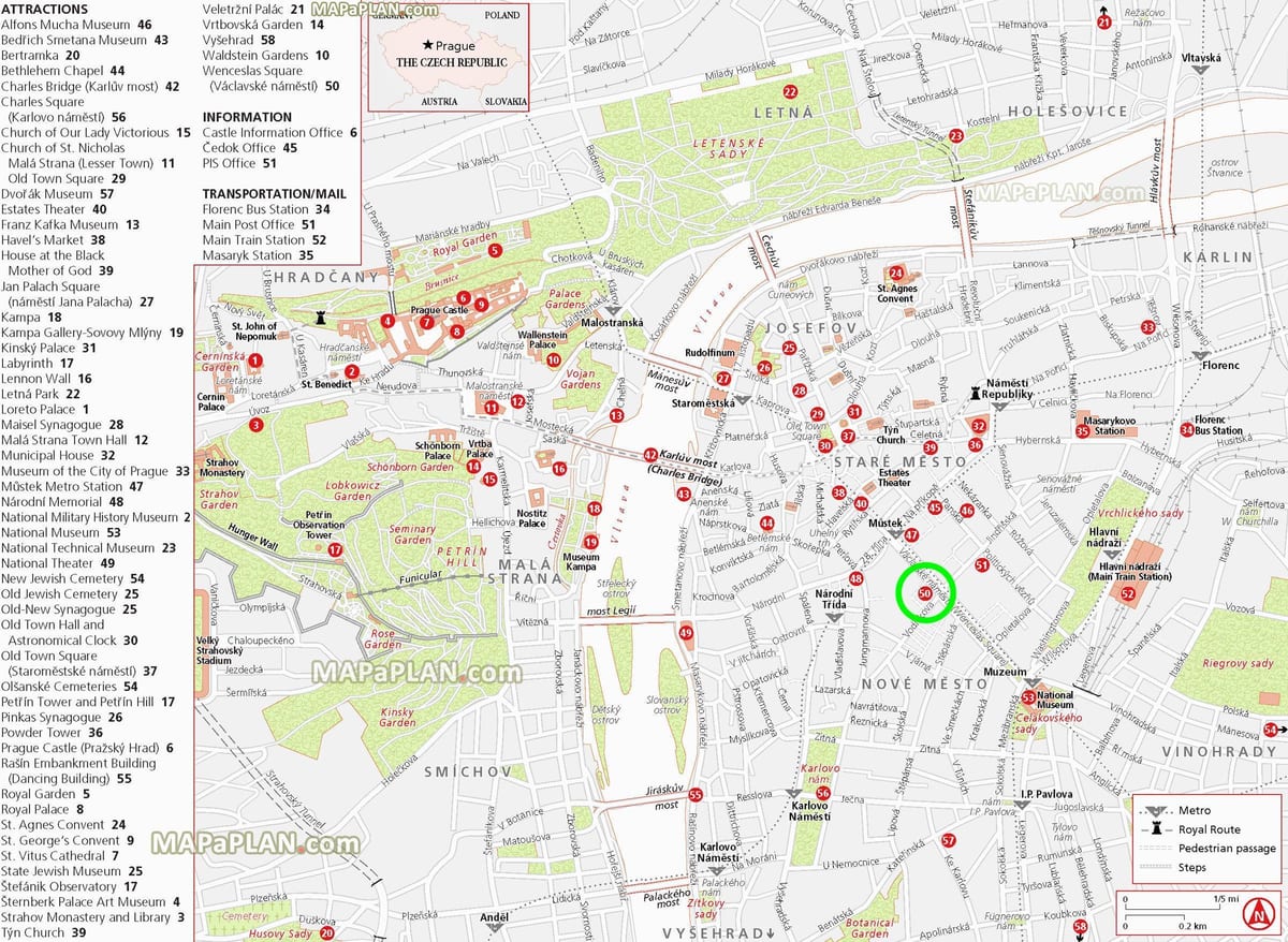 plac wacława Praga mapa