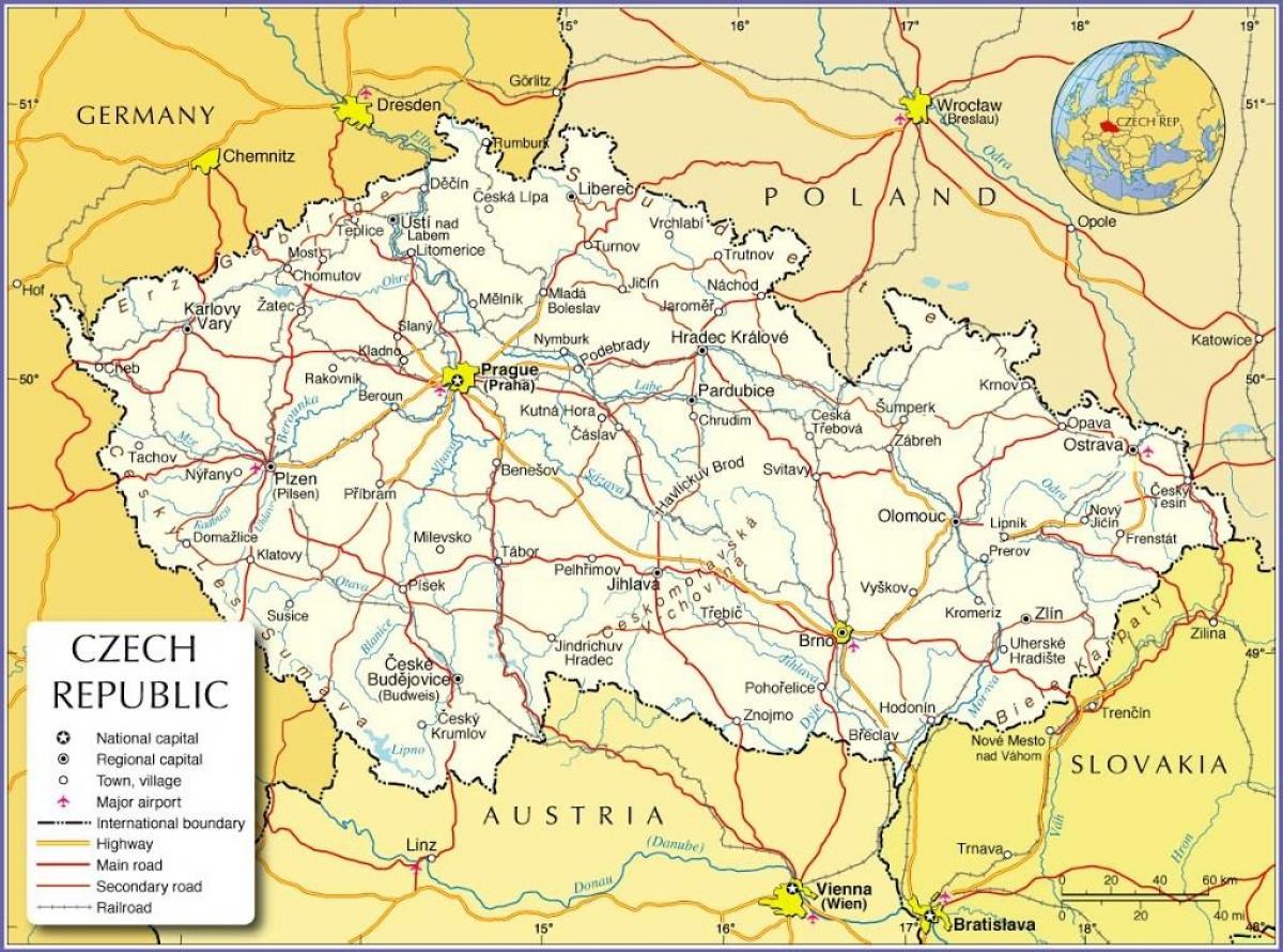 Praga Czechy mapa