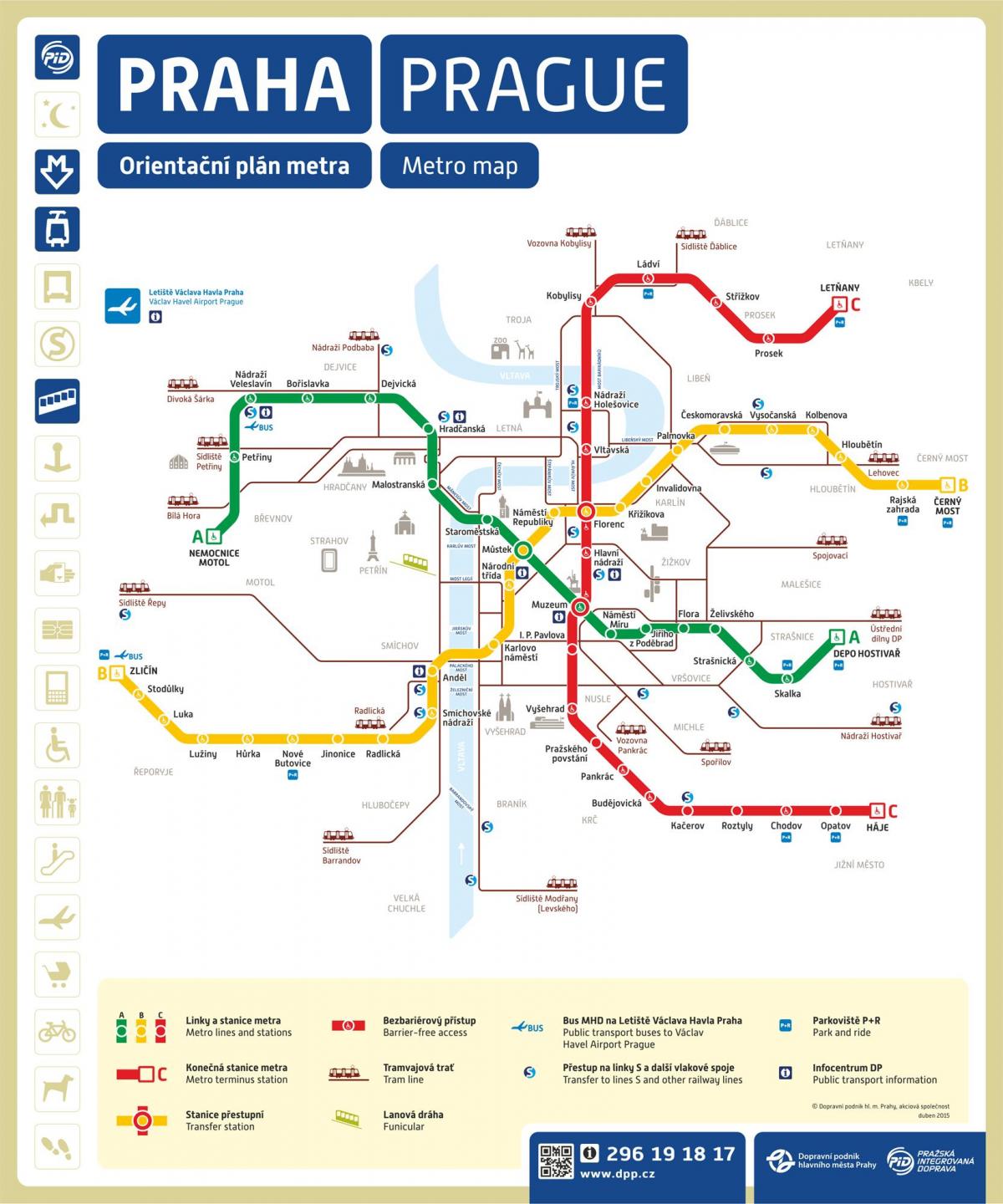 metro w Pradze mapa