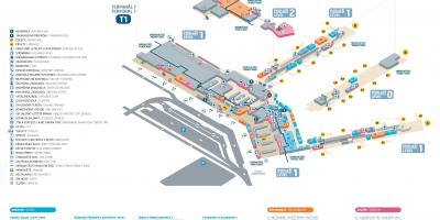 Terminal 1 na lotnisku w Pradze mapie